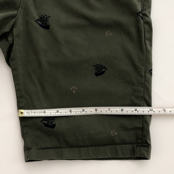 Shorts Jack & Jones Bowie Flat Front Chino Shorts Nautical Theme Green Size M. - Picture 10 of 13